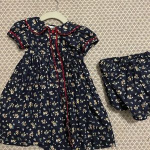 Darling Rachel Riley dress navy 18 month with bloomers